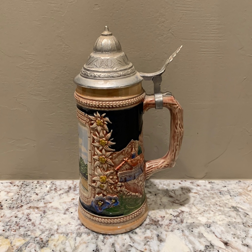 Vintage original Gerzit Getz W Germany stein with lid 7”